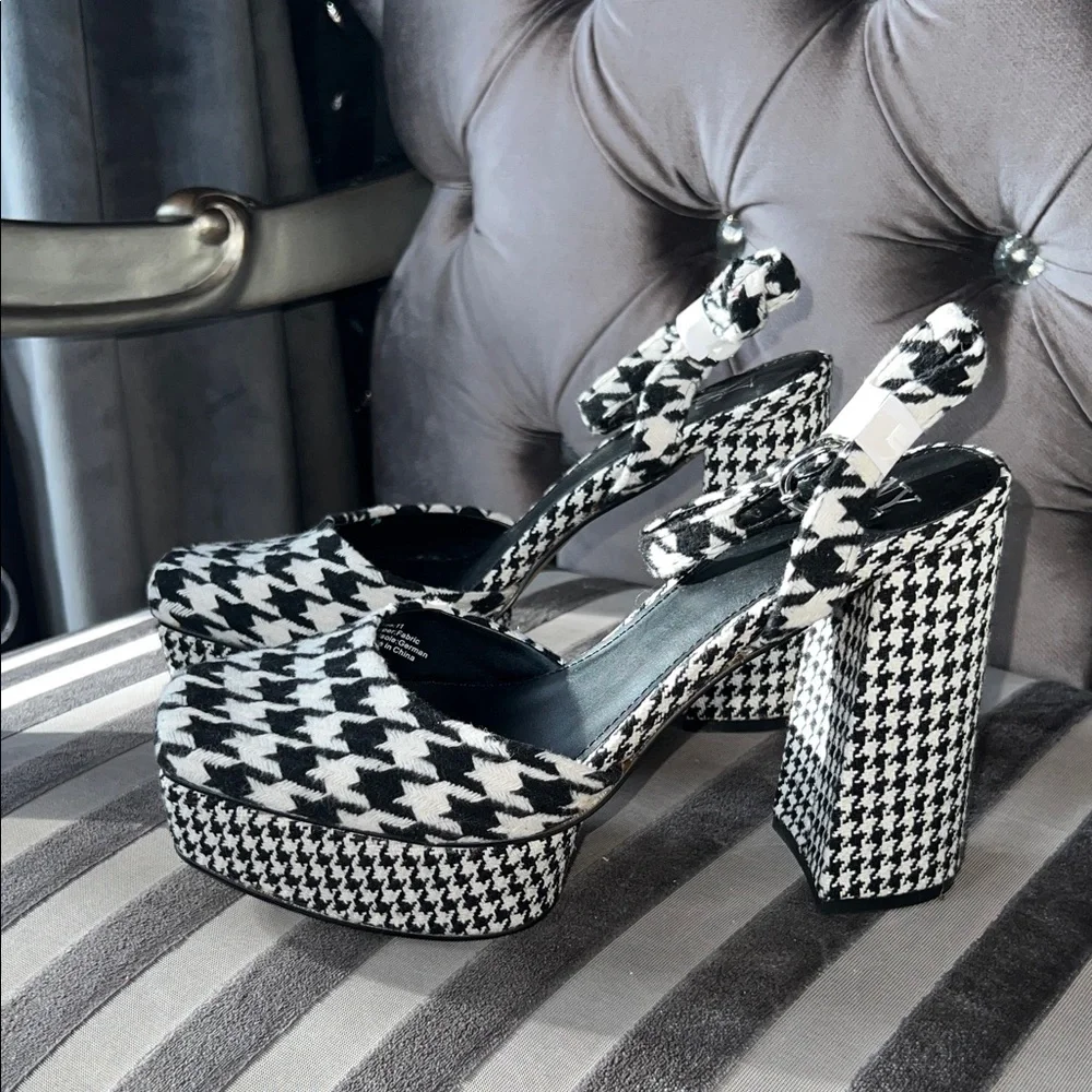New York & Company Houndstooth Platform Block Heels πβ¨ - Picture 1 of 1